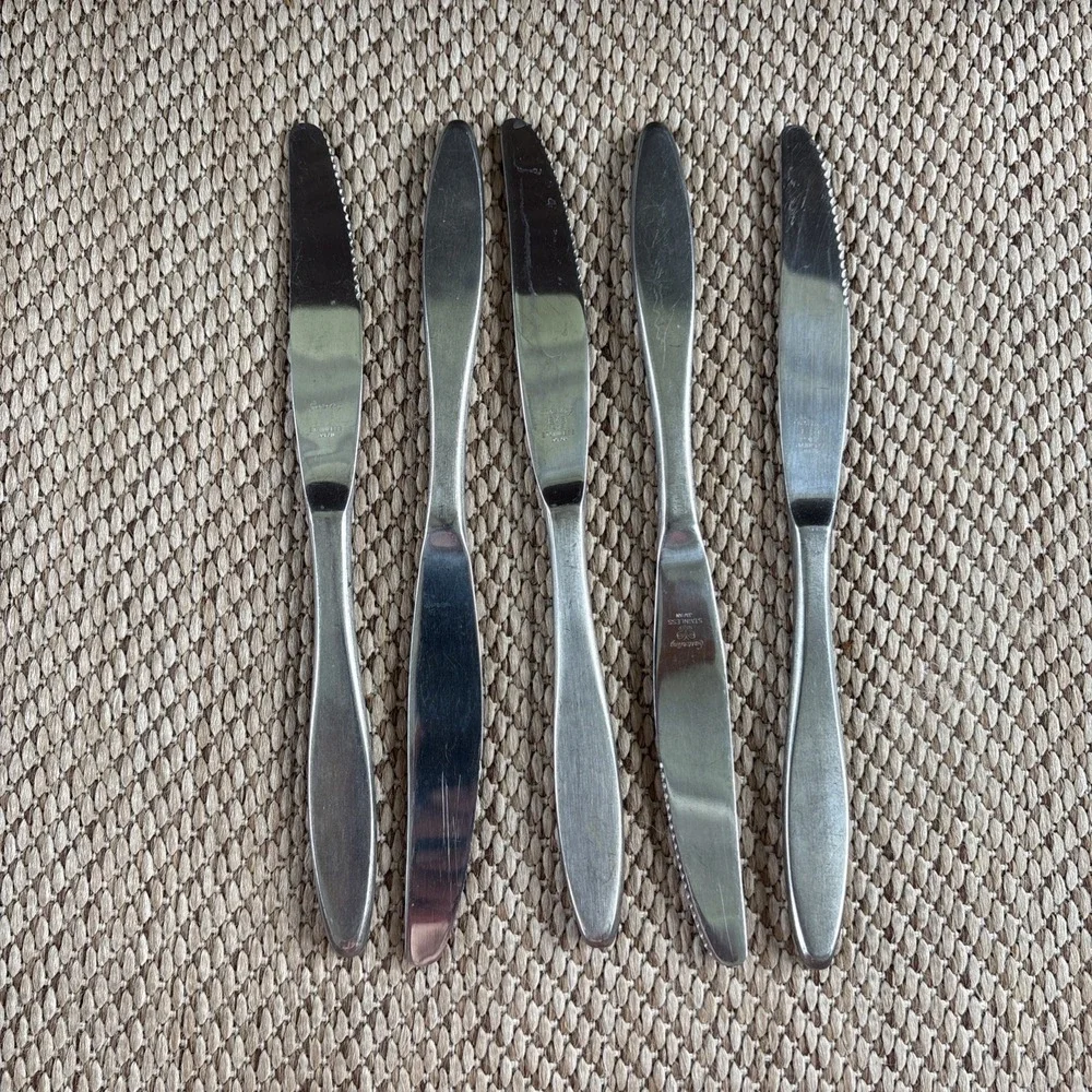 6 Easterling RHINELAND Stainless Japan Dinner Knives